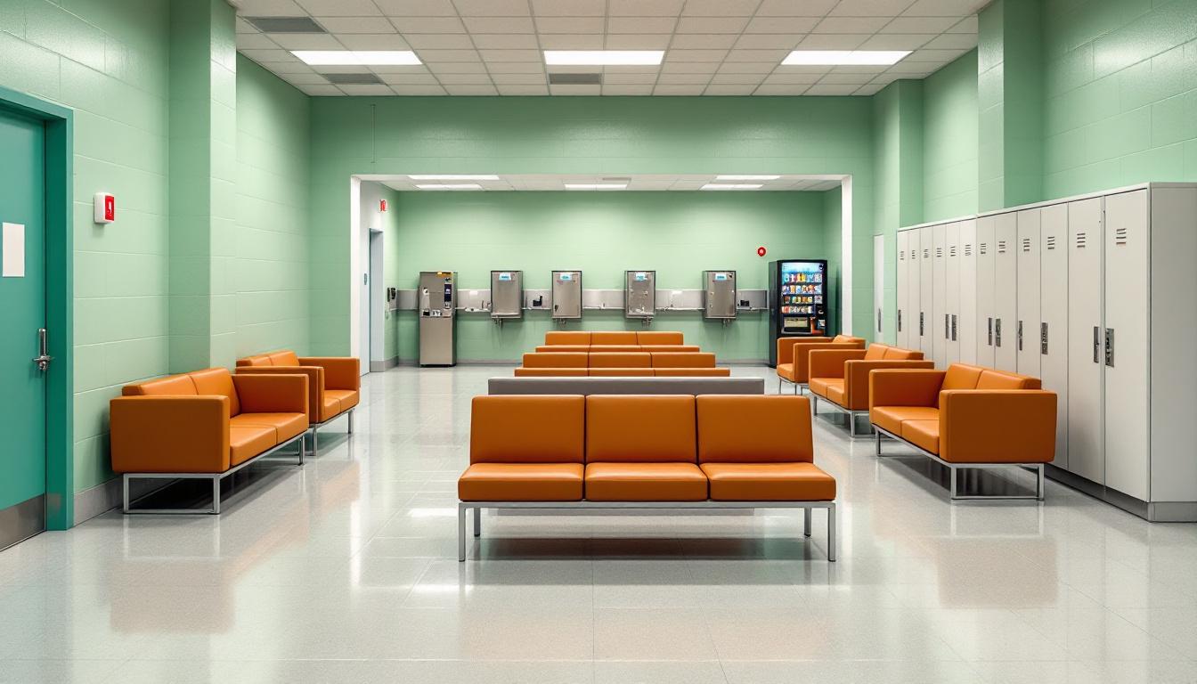 Visitation facilities and waiting area at Clarence N. Stevenson Unit