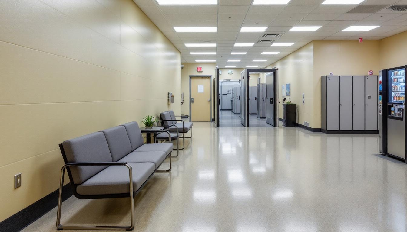 Visitation facilities and waiting area at Wilbarger County Jail