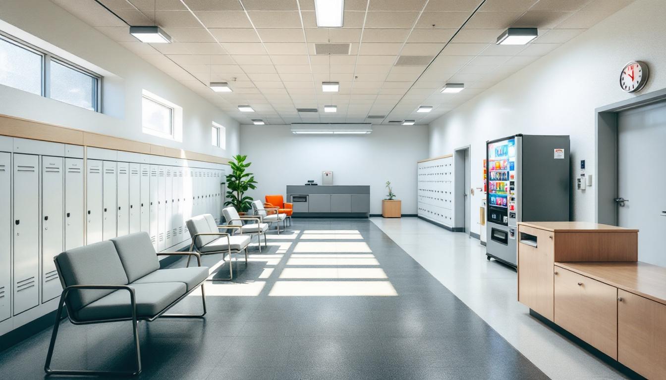 Visitation facilities and waiting area at Texas Department of Criminal Justice - George Beto Unit