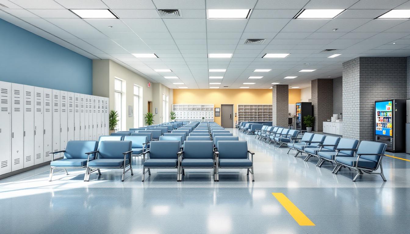 Visitation facilities and waiting area at Harris County Jail