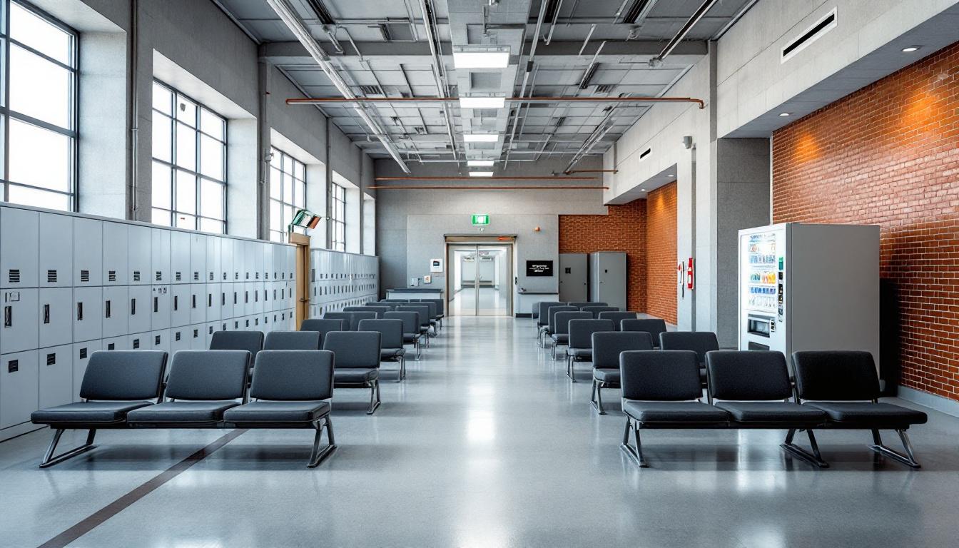 Visitation facilities and waiting area at Wynne Unit