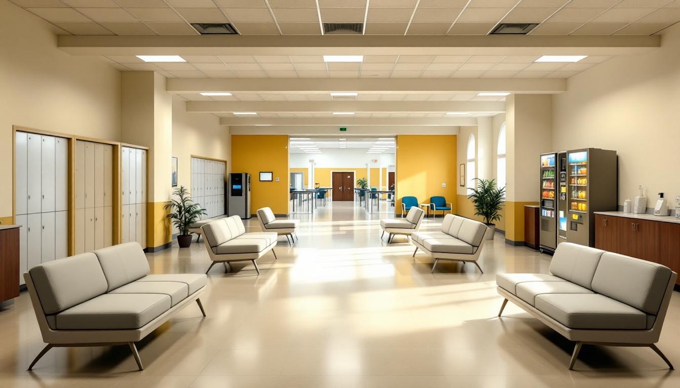 Visitation facilities and waiting area at Michael Unit