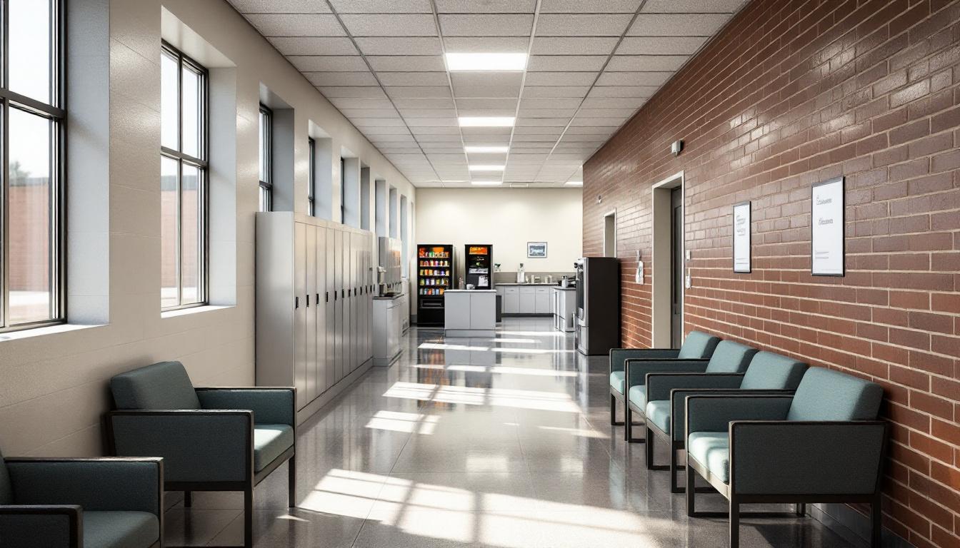 Visitation facilities and waiting area at TDCJ William P. Clements Unit