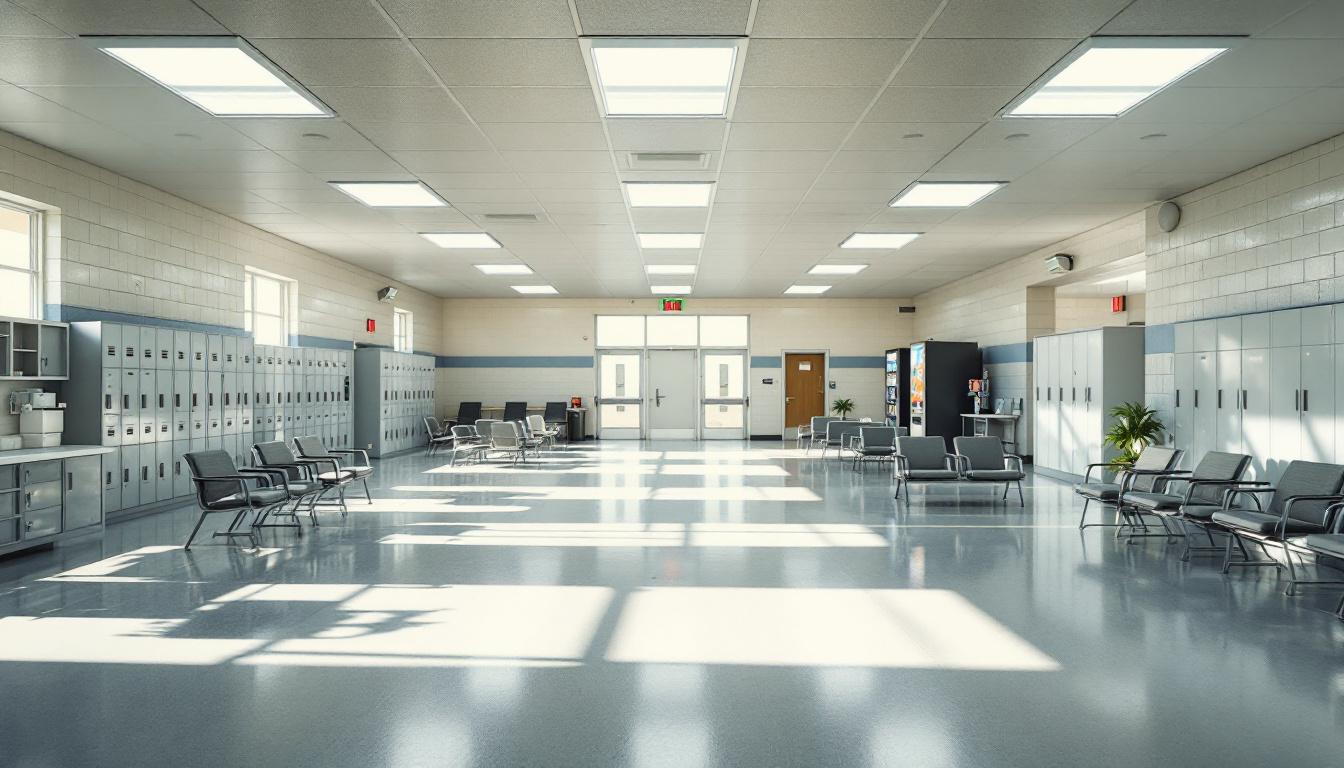 Visitation facilities and waiting area at Federal Correctional Institution Three Rivers