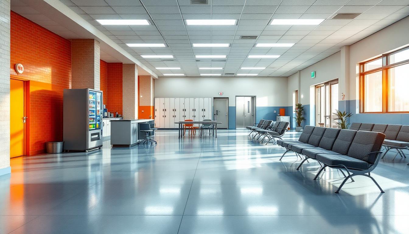 Visitation facilities and waiting area at Bridgeport Correctional Center