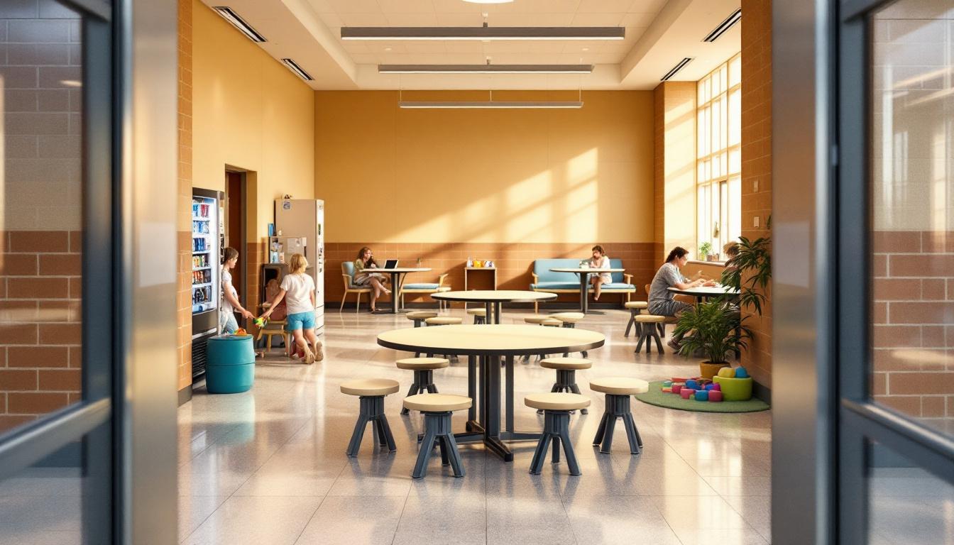 Visitation facilities and waiting area at USP VICTORVILLE