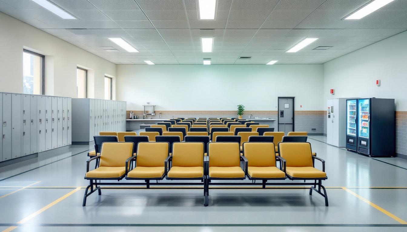 Visitation facilities and waiting area at TDCJ Polunsky Unit