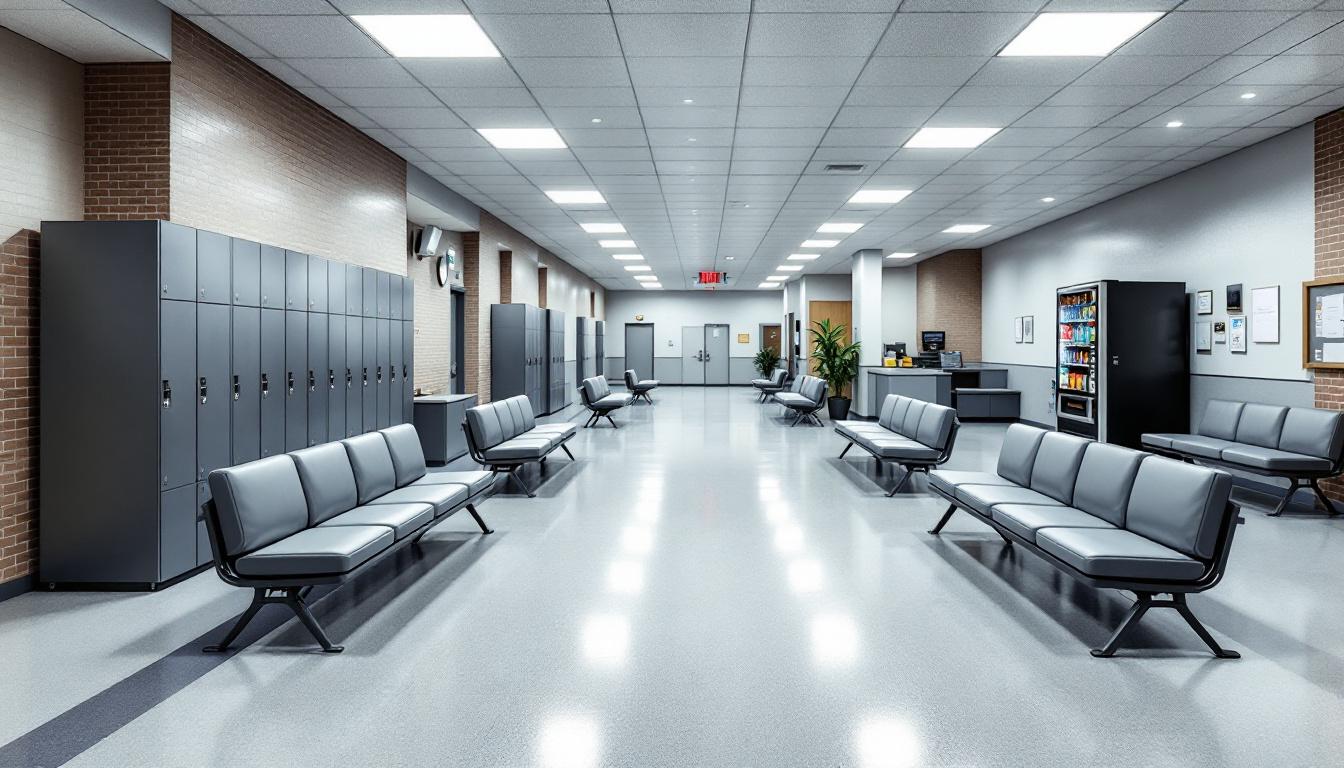 Visitation facilities and waiting area at Denton County Jail