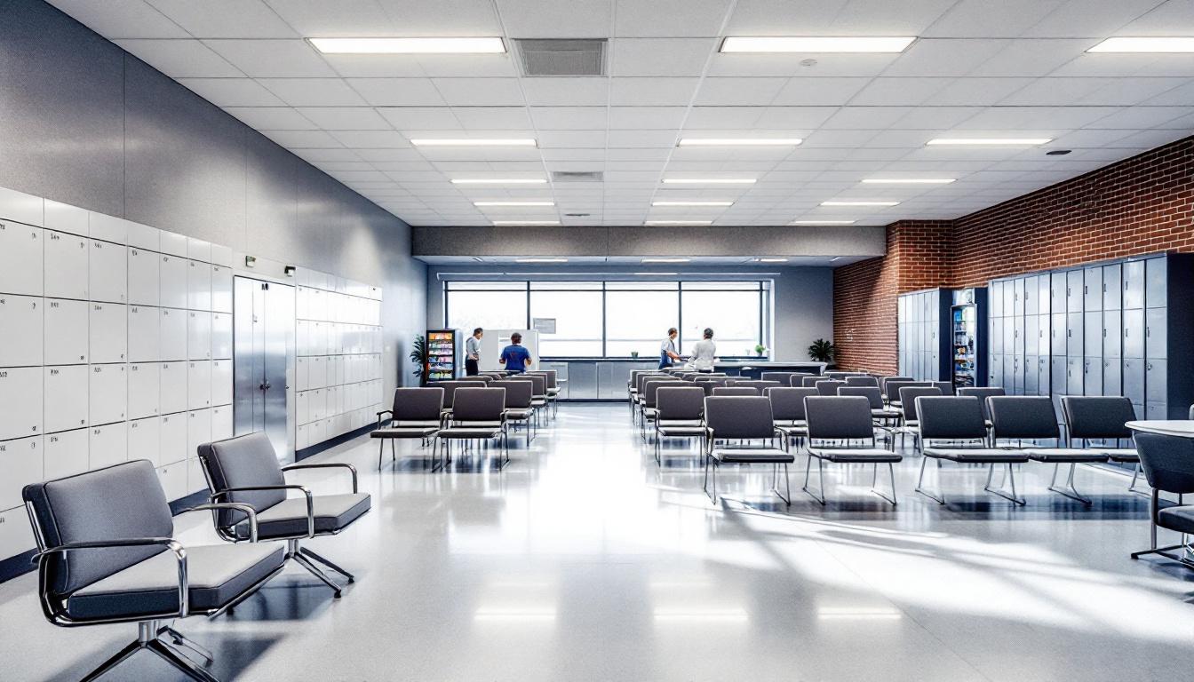 Visitation facilities and waiting area at Taylor County Detention Center