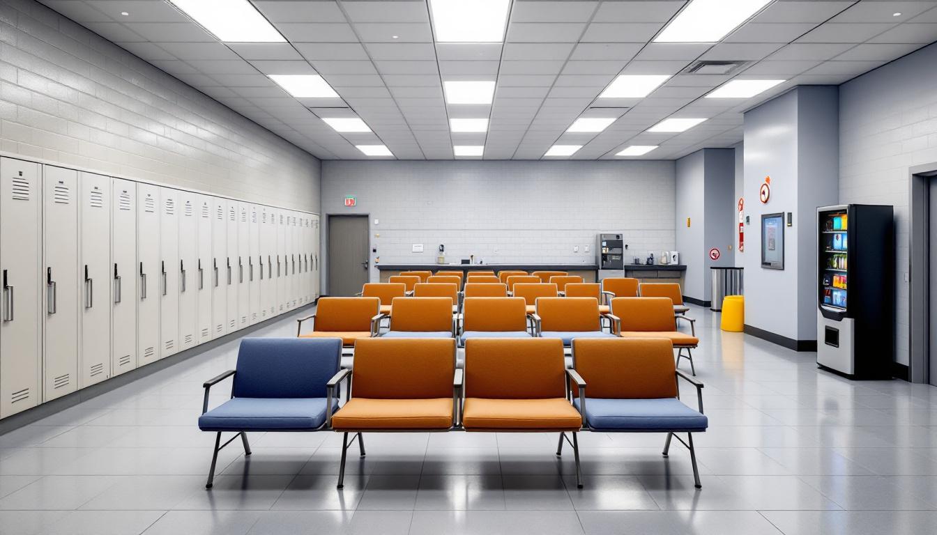 Visitation facilities and waiting area at Wood County Justice Center
