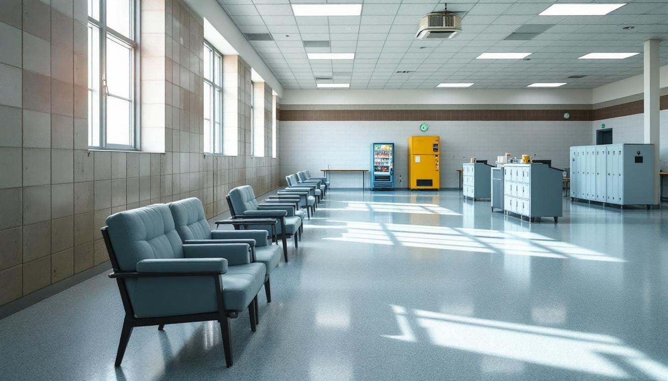 Visitation facilities and waiting area at TDCJ Cole Unit Bonham, TX