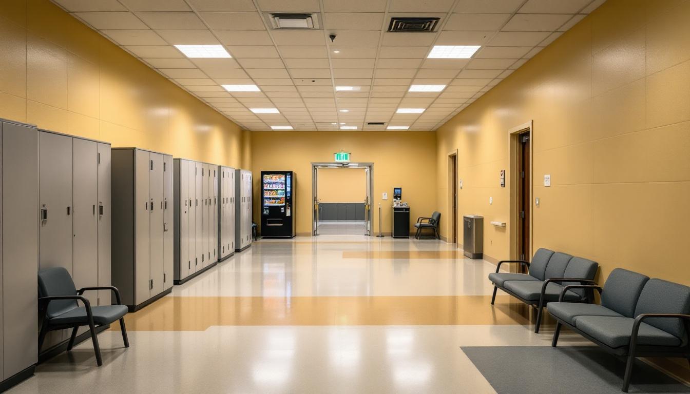 Visitation facilities and waiting area at Joe Corley Detention Facility