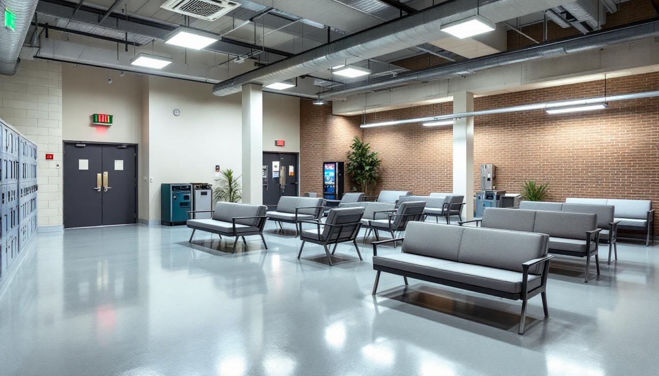 Visitation facilities and waiting area at Rolling Plains Regional Jail