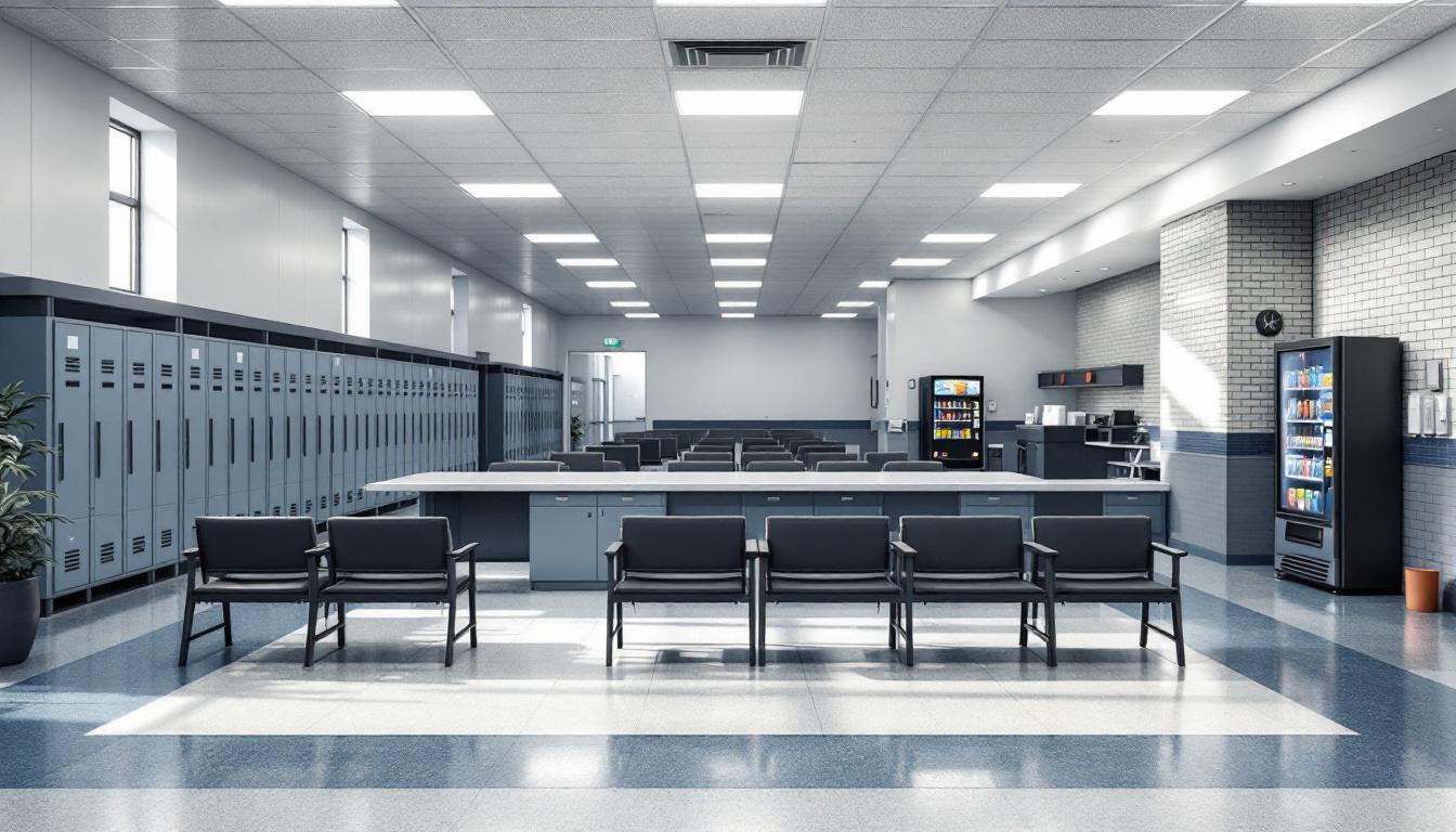 Visitation facilities and waiting area at Texas Department of Criminal Justice Hilltop Unit