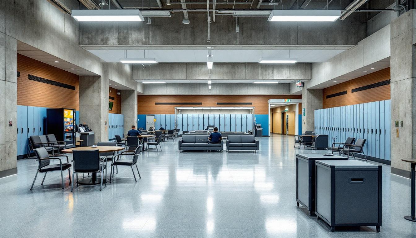 Visitation facilities and waiting area at TDCJ Memorial Unit