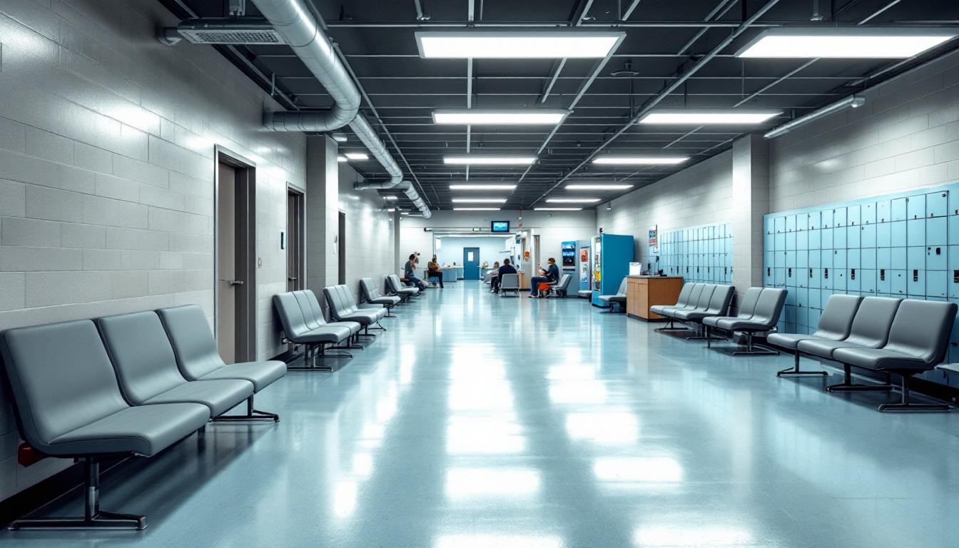 Visitation facilities and waiting area at USP Beaumont