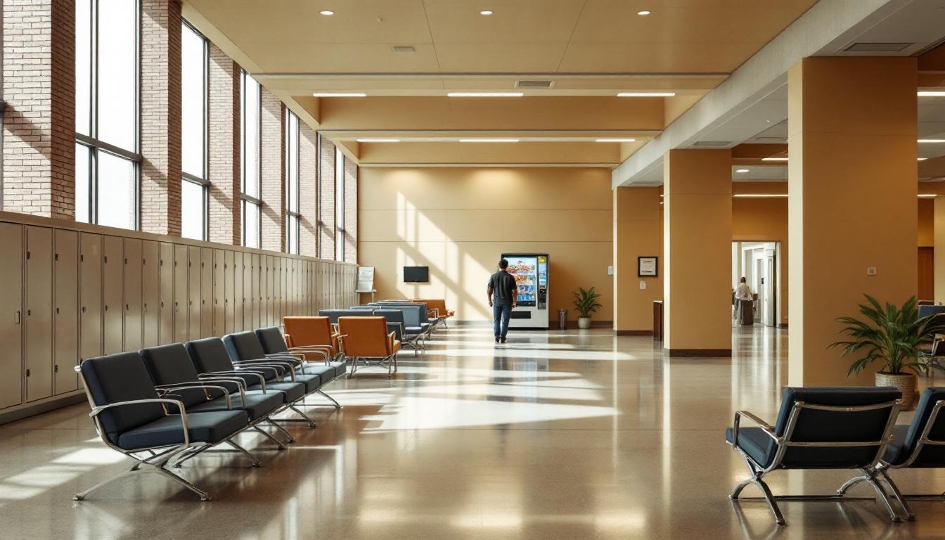 Visitation facilities and waiting area at FCI Bastrop