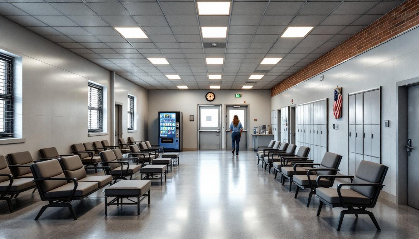 Visitation facilities and waiting area at Henderson County Jail