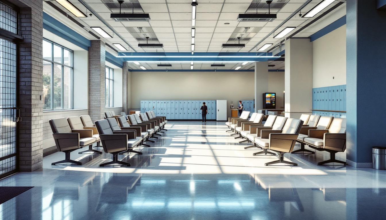 Visitation facilities and waiting area at West Texas Detention Facility