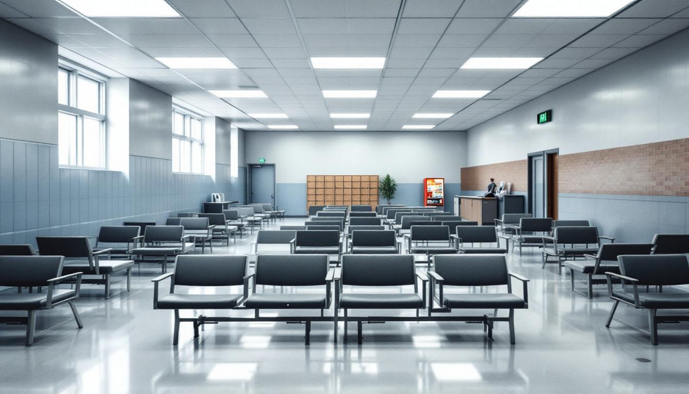 Visitation facilities and waiting area at La Salle County Jail