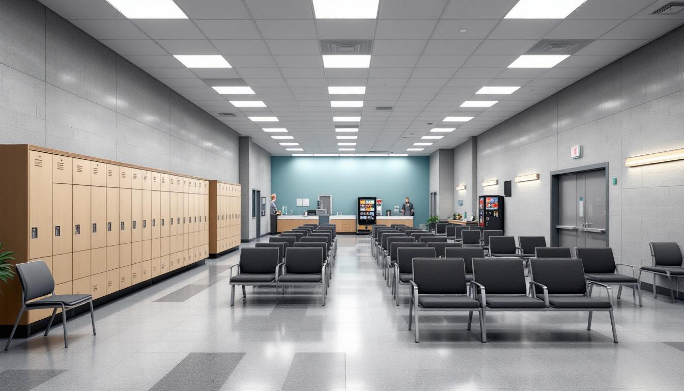 Visitation facilities and waiting area at Thomas R. Mechler Unit