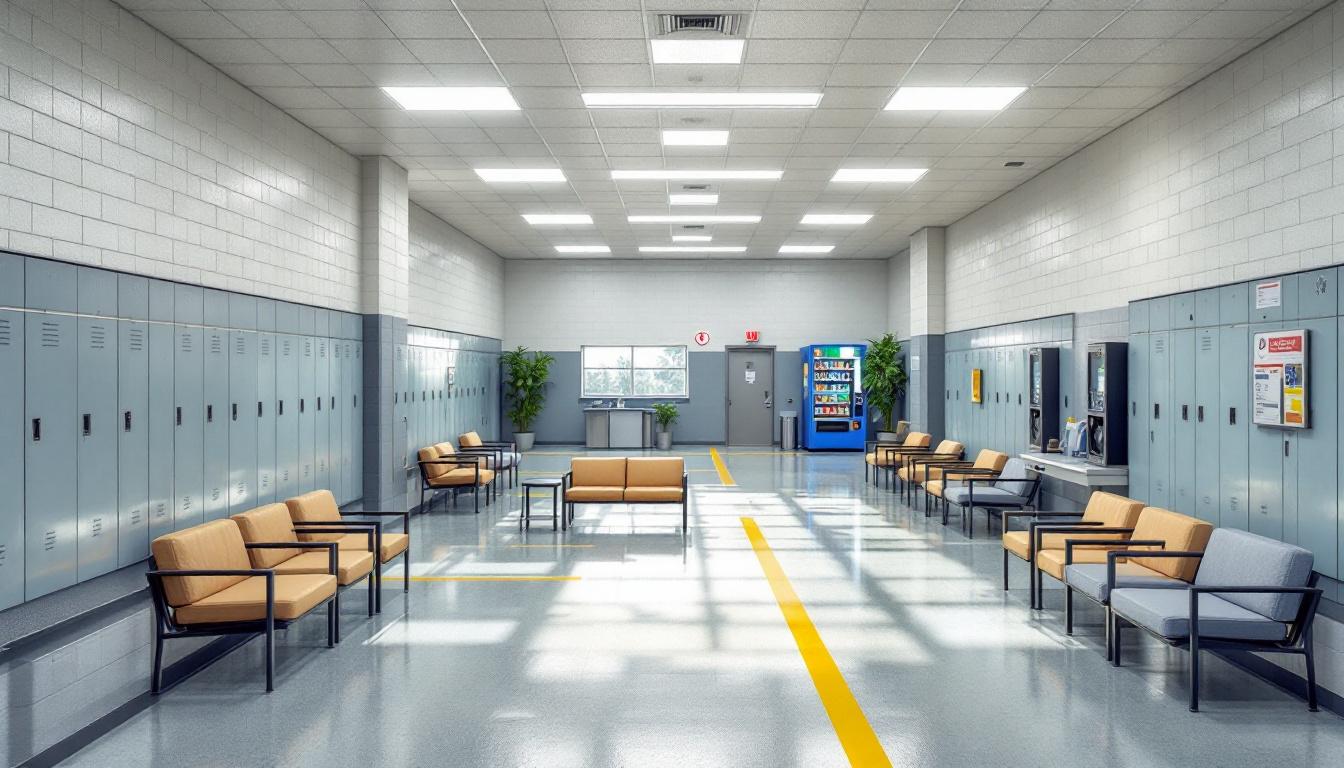 Visitation facilities and waiting area at Colorado County Jail