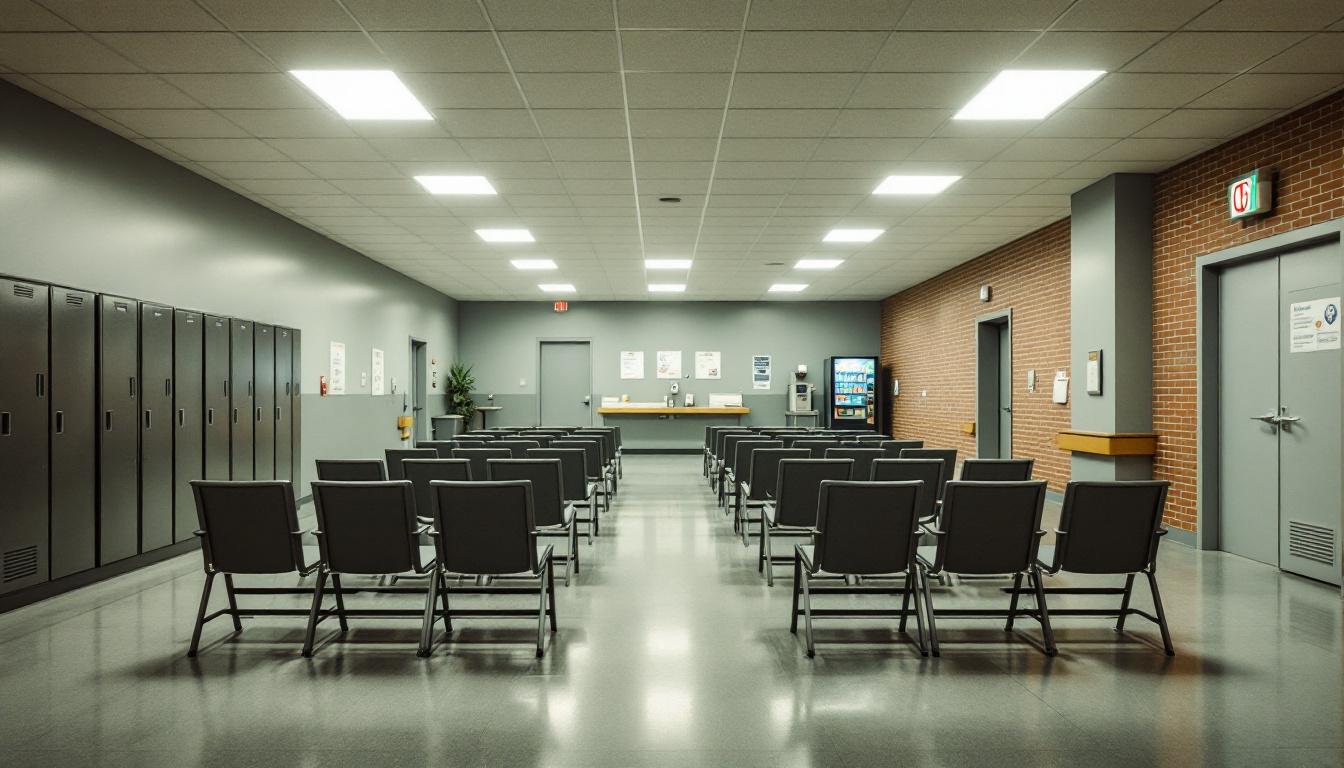 Visitation facilities and waiting area at Austin County Corrections Department