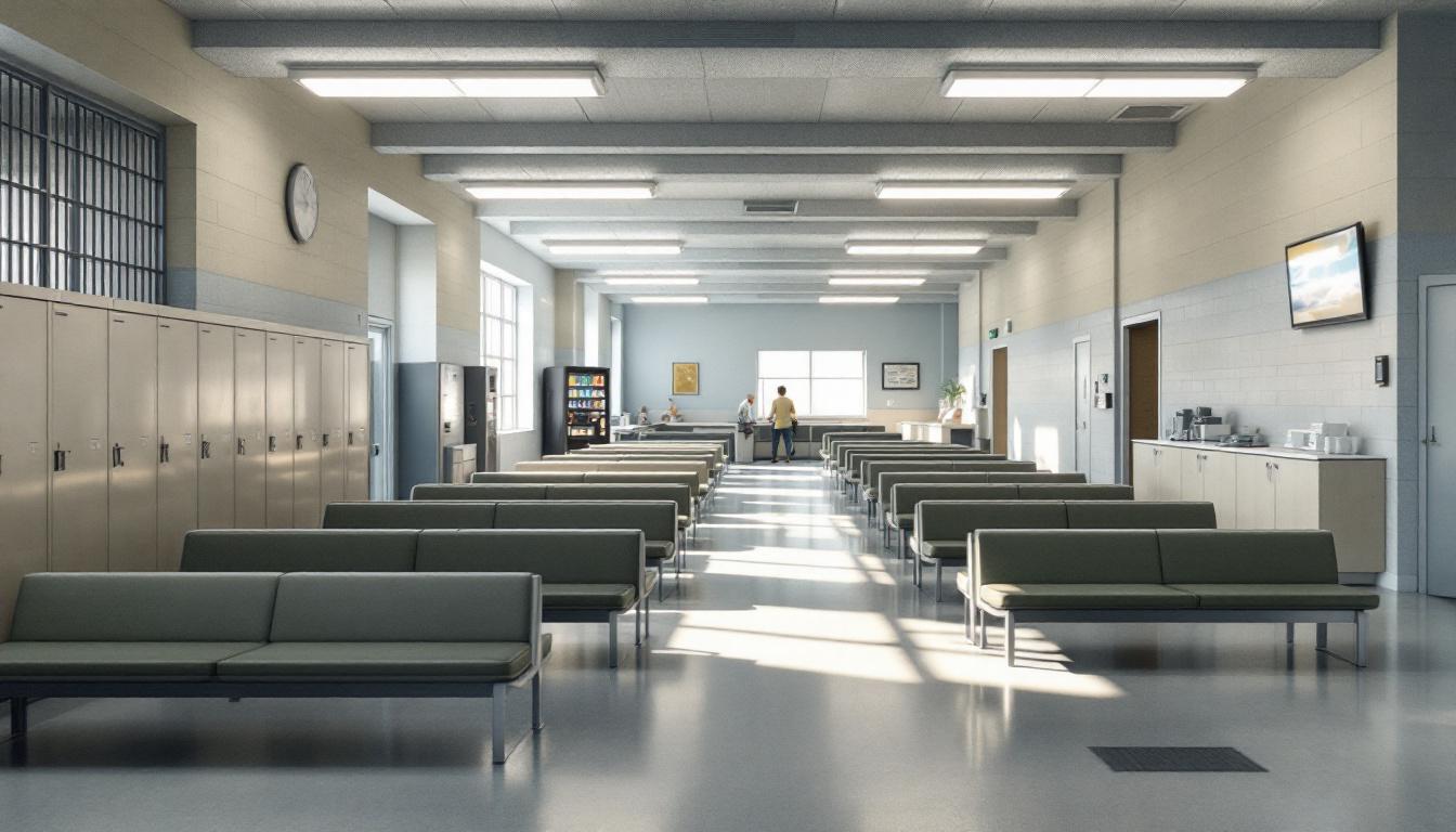 Visitation facilities and waiting area at El Paso County Detention Facility