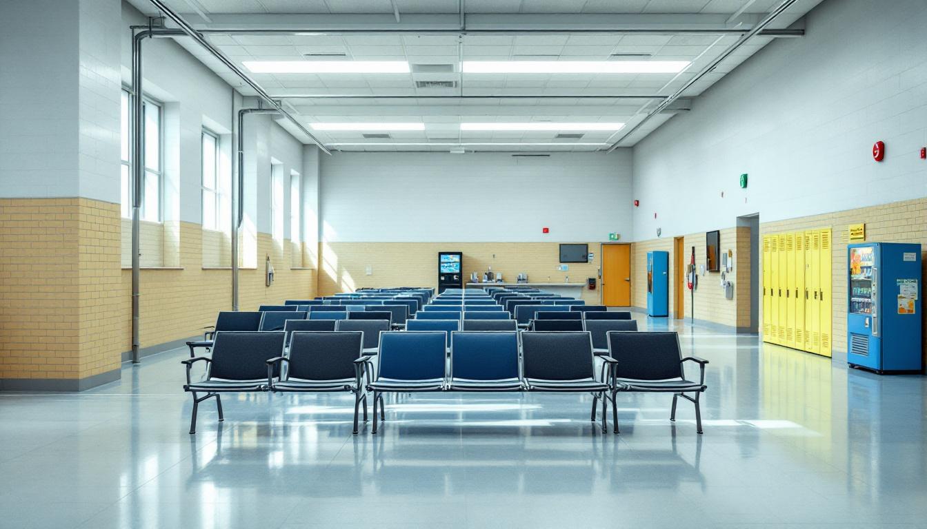 Visitation facilities and waiting area at Henley State Jail