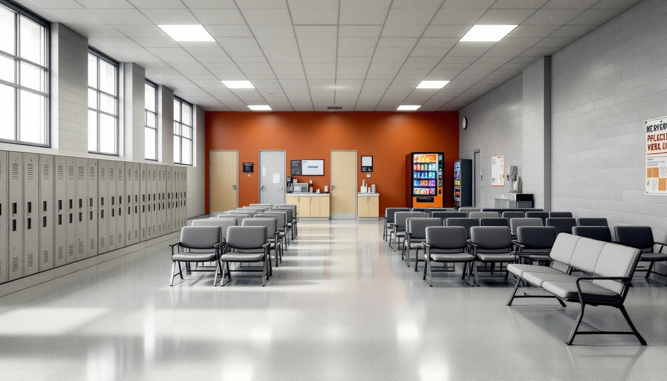 Visitation facilities and waiting area at Henry Wade Juvenile Justice Center