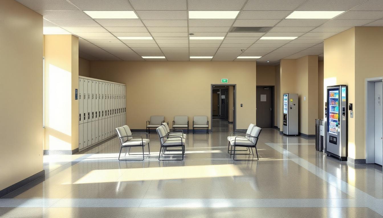 Visitation facilities and waiting area at Victoria County Jail