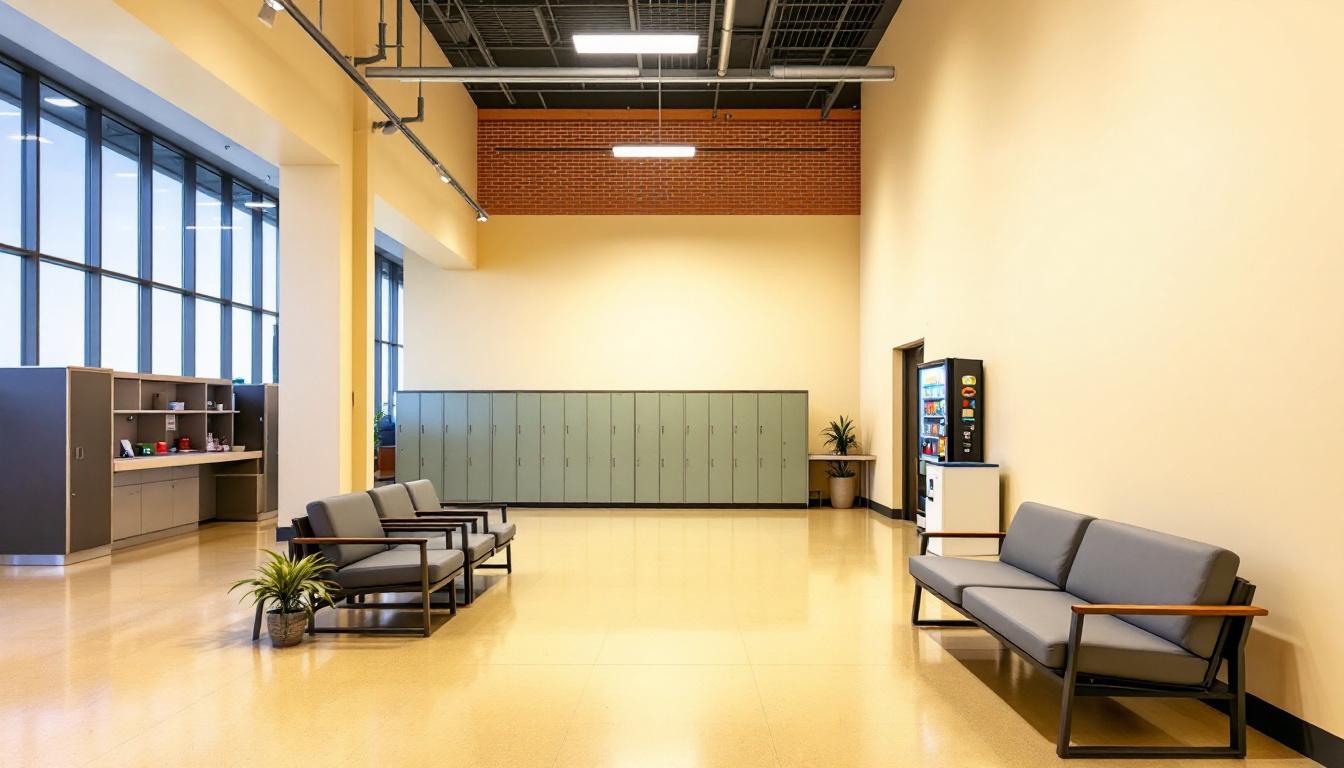 Visitation facilities and waiting area at Central Mississippi Correctional Facility