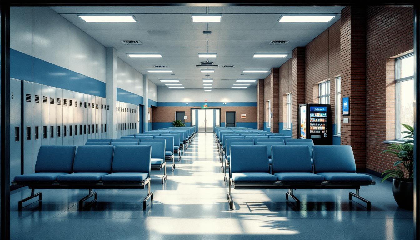 Visitation facilities and waiting area at Lamar County Jail