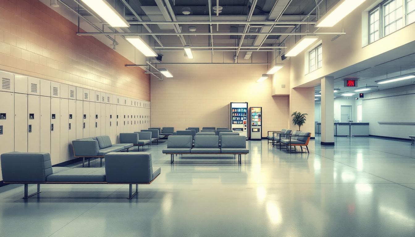 Visitation facilities and waiting area at South Mississippi Correctional Institution