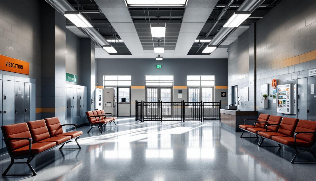 Visitation facilities and waiting area at Madison County Detention Center