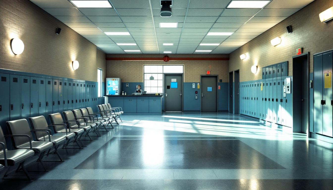 Visitation facilities and waiting area at South Mississippi Correctional Institution