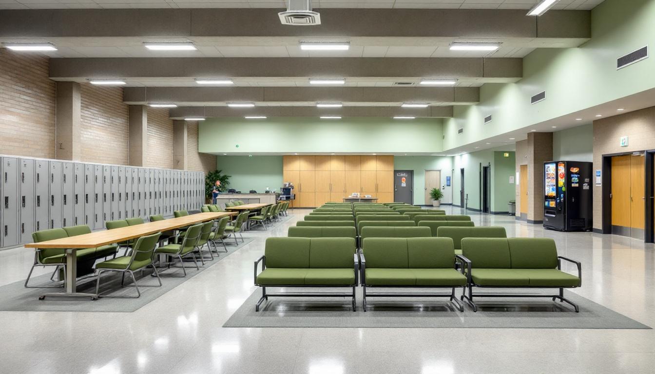 Visitation facilities and waiting area at Clark County Detention Center