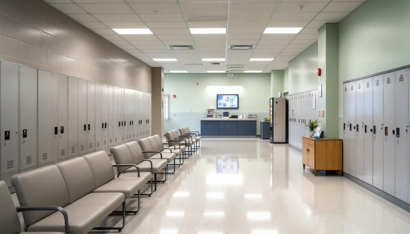 Visitation facilities and waiting area at Arizona Department of Corrections Perryville