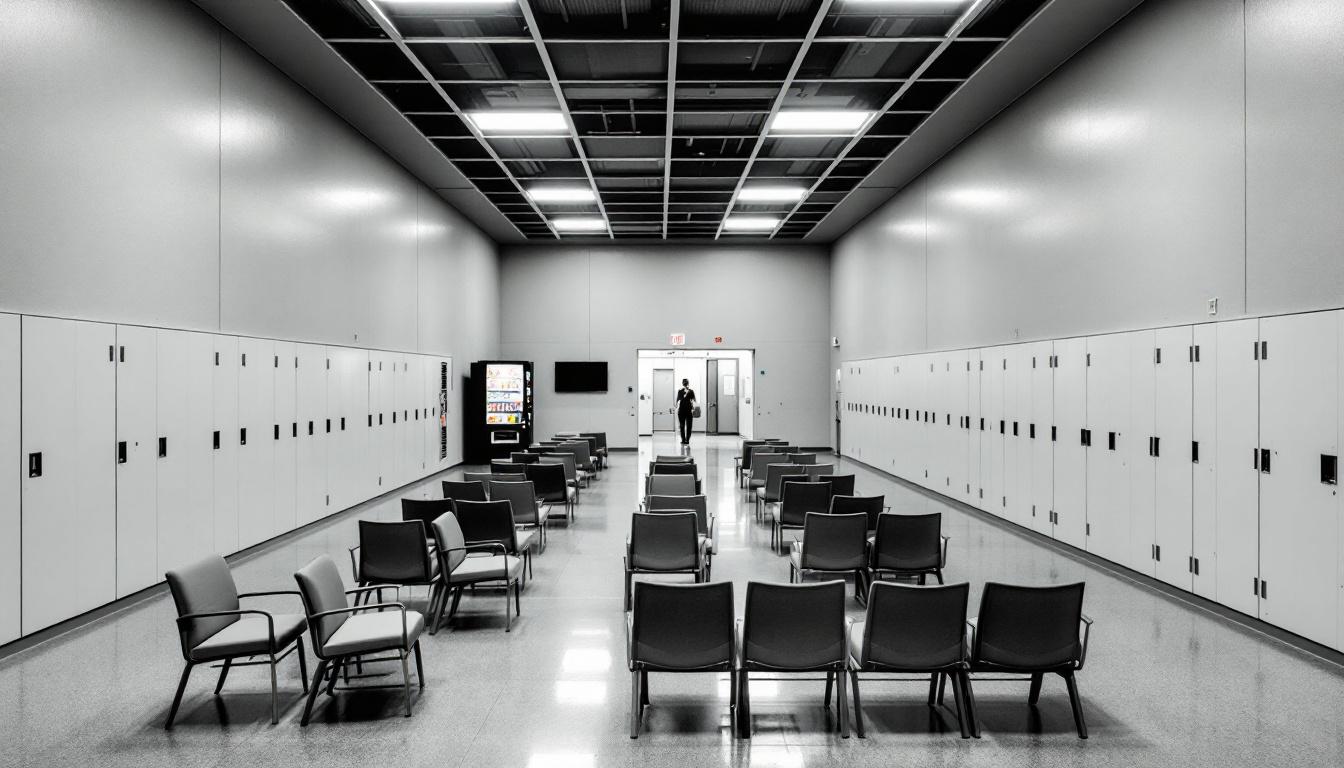 Visitation facilities and waiting area at Arizona Department of Corrections Perryville
