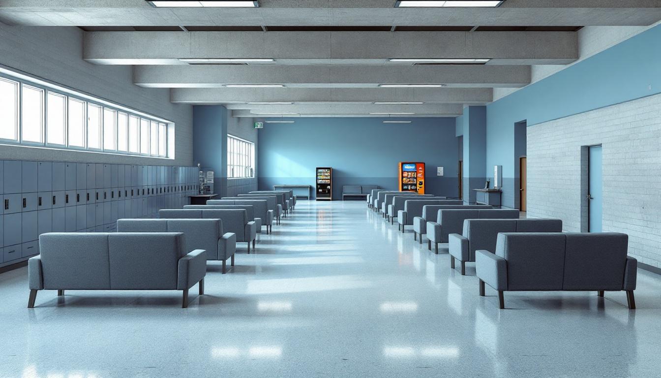 Visitation facilities and waiting area at State Prison Florence West