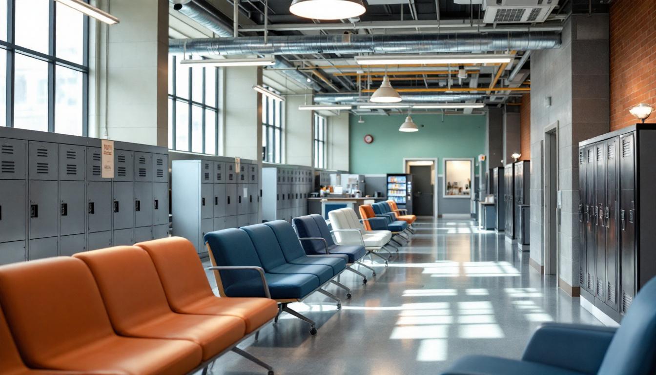 Visitation facilities and waiting area at Arizona Department of Corrections Perryville