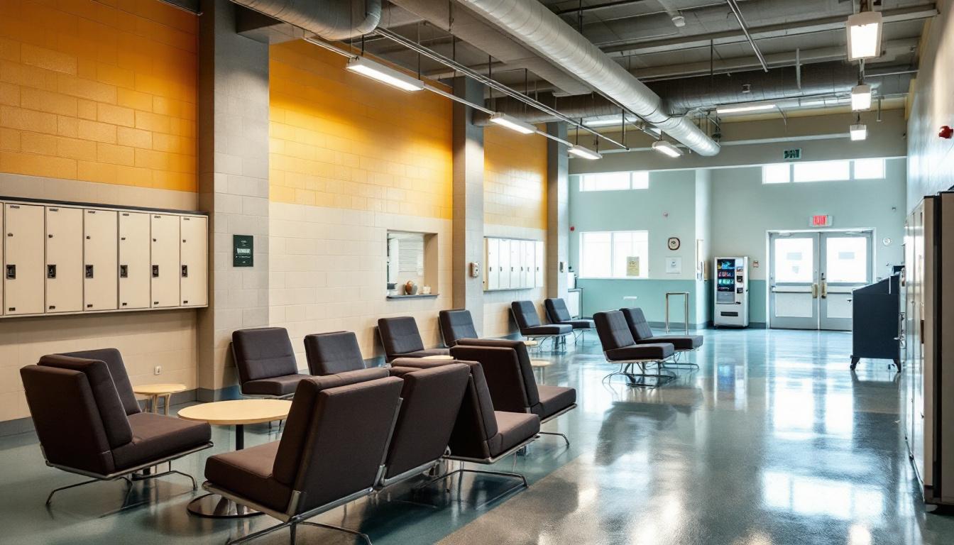 Visitation facilities and waiting area at Red Rock Correctional Center