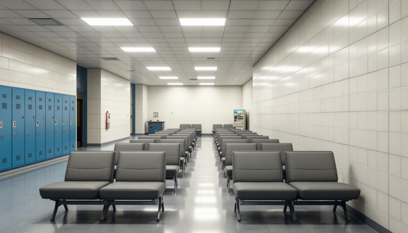 Visitation facilities and waiting area at Federal Correctional Institution, Phoenix