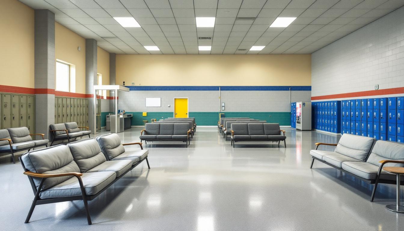 Visitation facilities and waiting area at Arizona Department of Corrections Perryville