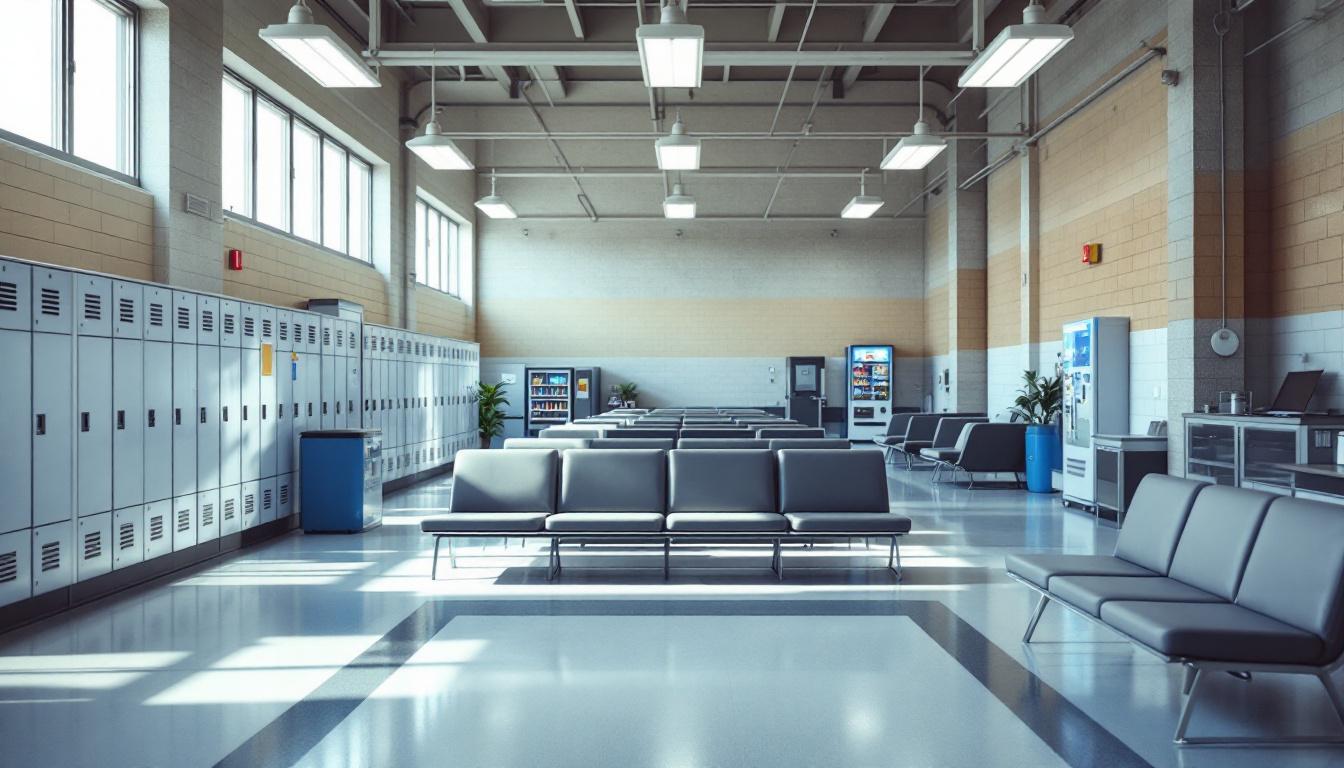 Visitation facilities and waiting area at Federal Correctional Institution - Tucson