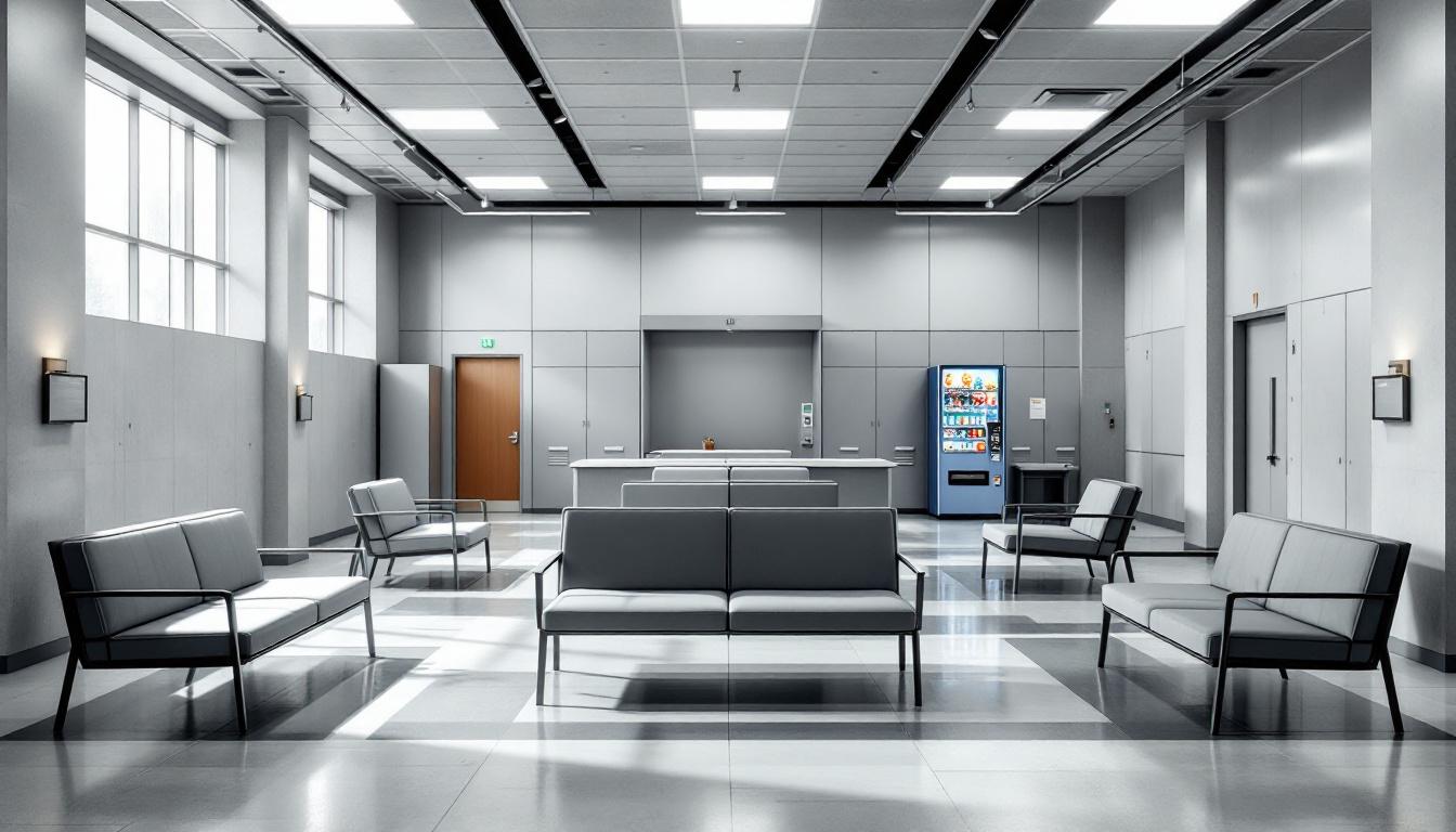 Visitation facilities and waiting area at Arizona Department of Corrections Perryville