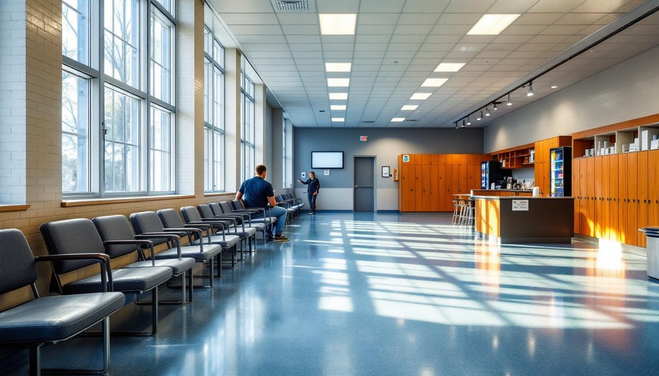 Visitation area at Travis County Correctional Complex