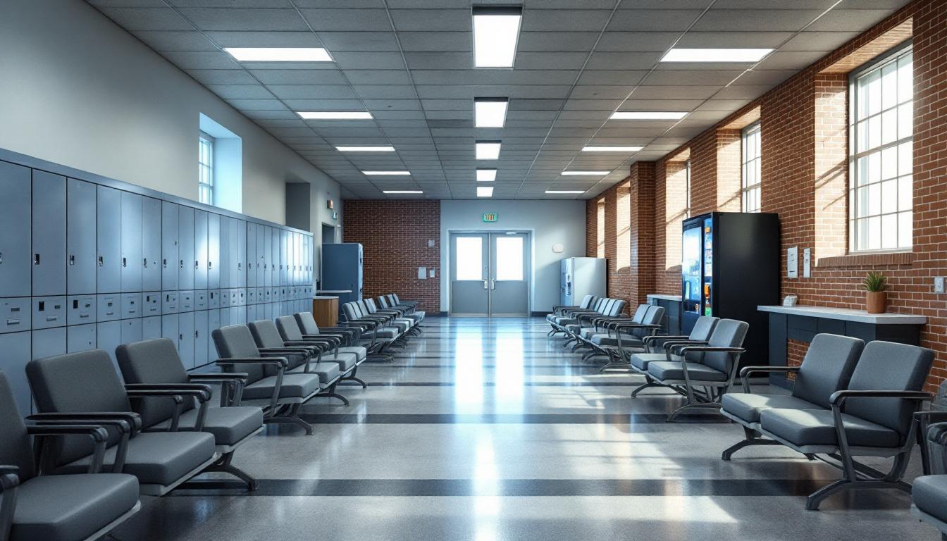 Visitation facilities and waiting area at Arlington County Jail