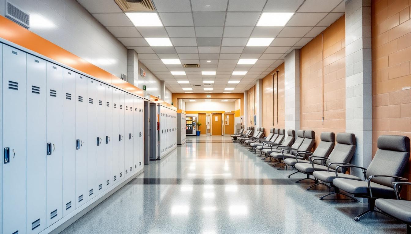 Visitation facilities and waiting area at River North Correctional Center