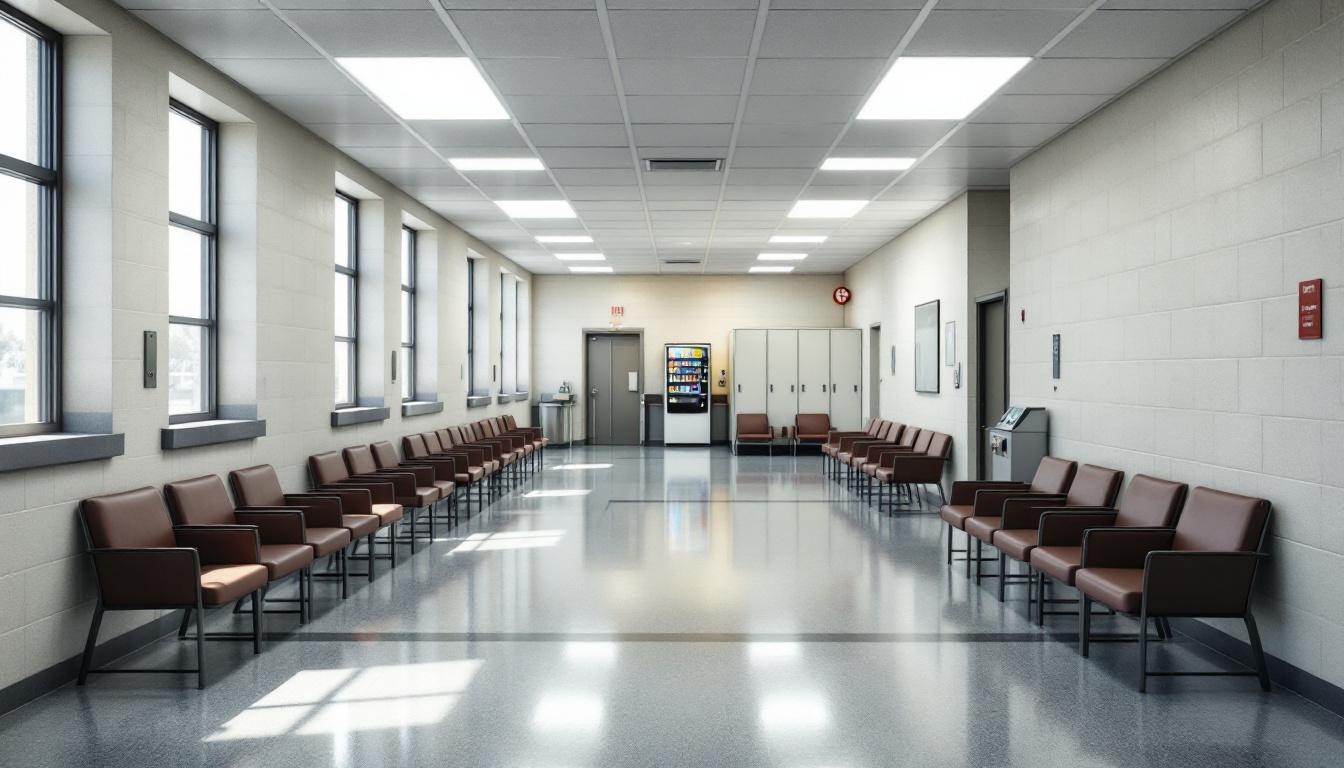 Visitation facilities and waiting area at Fluvanna Women's Correctional Center